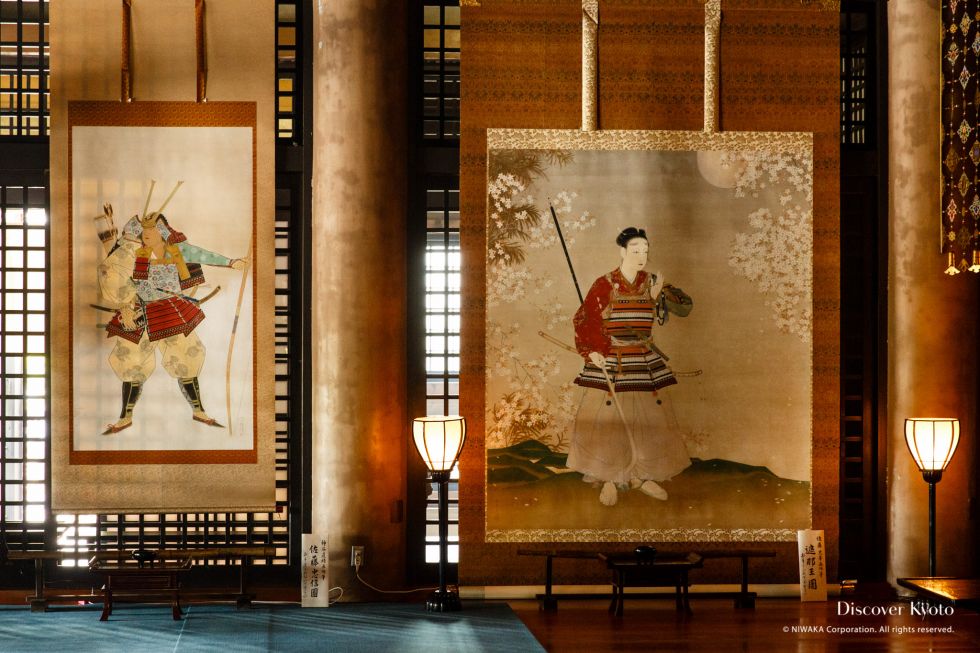 Scroll paintings during the Yoshitsune festival at Kurama-dera Temple.