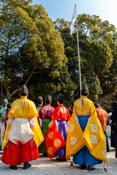 The national anthem during Kigen-sai at Kamigamo Shrine.