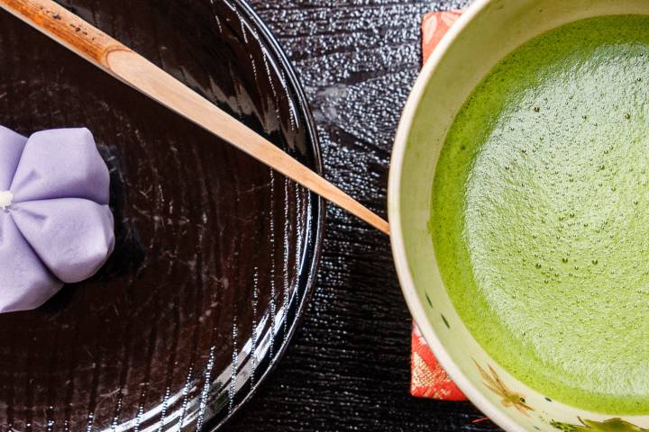 Green Tea in Kyoto Wagashi and Tea
