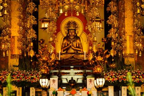 The altar during Aoba Matsuri at Chishaku-in.