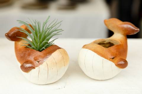 Kiyomizuyaki no Sato Matsuri ceramics whale flower vases