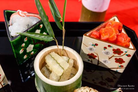 Kyo-ryori exhibition plum carrot bamboo cuisine