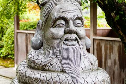 Statue of the local deity at Mimuroto-ji temple.