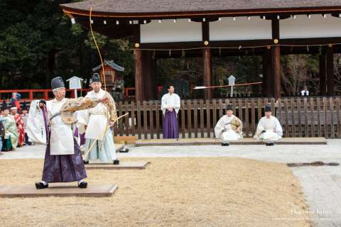 Arrow in flight at Musha Jinji at Kamigamo Shrine.