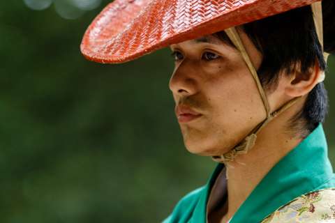 An archer waits his turn during the Mounted Archery Ritual at Shimogamo Shrine.
