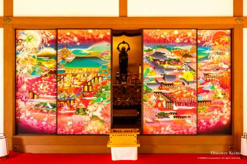 Painted screen depicting Ono no Komachi at Zuishin-in.