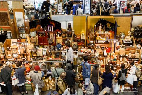 Kyoto Antique Fair Crowds Above